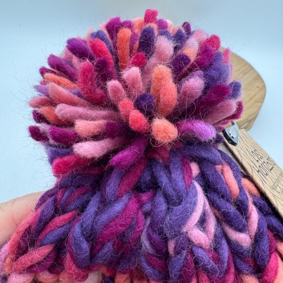 Lost Horizons Multicolored 100% Wool Hat Beanie One Size Handknit purple pink ch - Picture 12 of 13